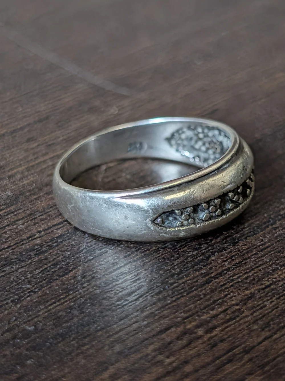 Chapal-Zenray 925 Sterling Silver 5-Dot Gamblers Band Ring 9.75